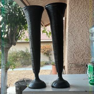 Pair of black Metal vases